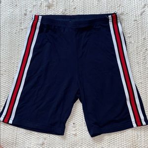 Striped Tape Side Biker Shorts